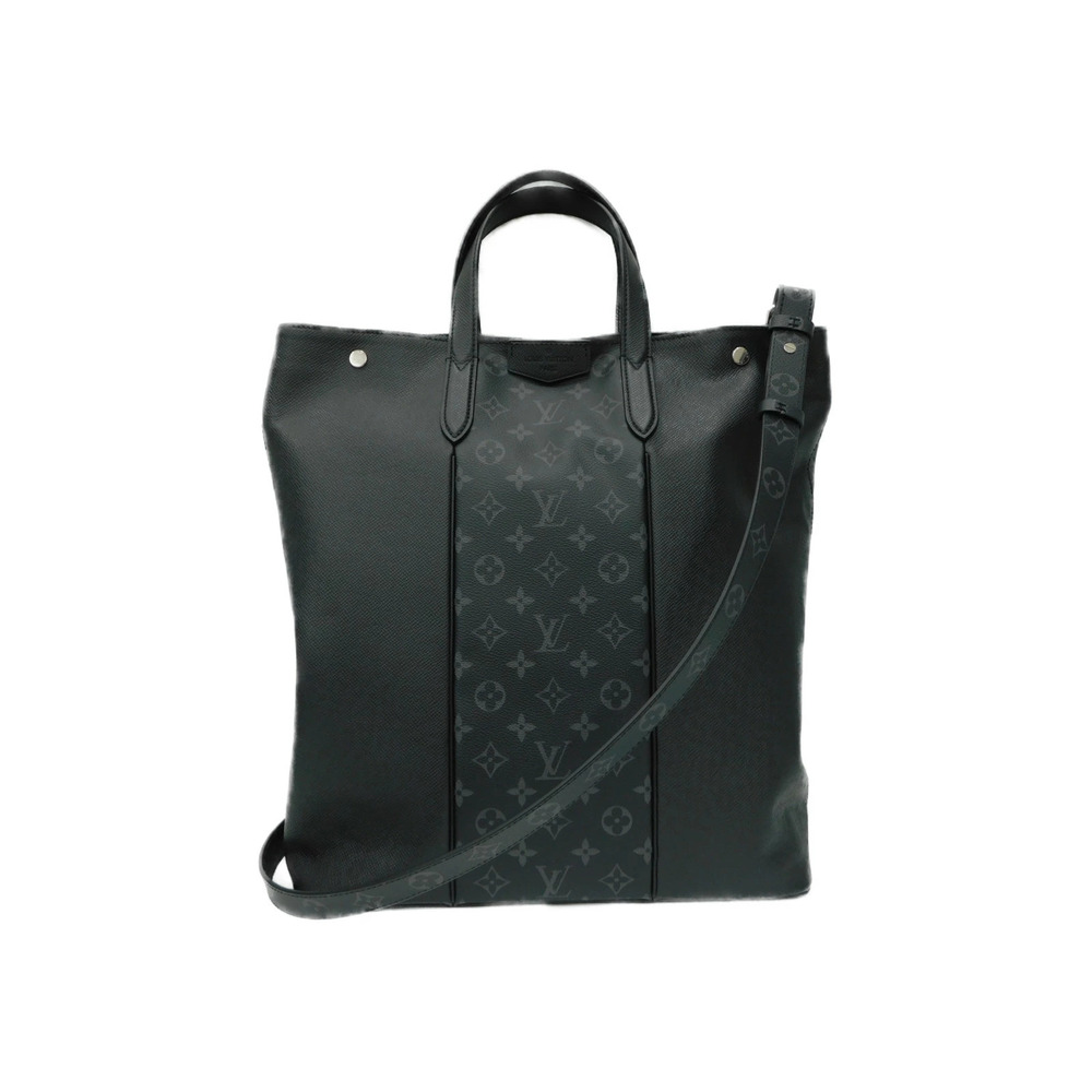LOUIS VUITTON City Tote Monogram Taiga Black Bag Handbag Business Shoulder